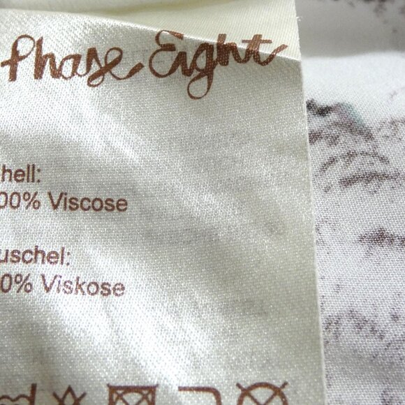 Phase 8 White Blouse Women Size 16 Horse Equestrian Designer Top 3/4 Sleeve Boho - Picture 7 of 7